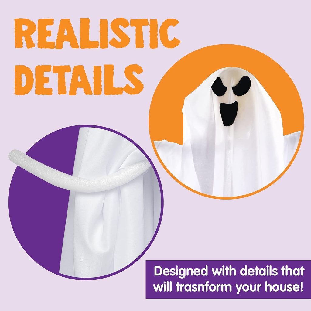 JOYIN 10543 3-Pack 27.5-Inch Hanging Halloween Ghost Decorations – white – product detail