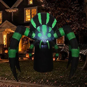 GOOSH 69762-P 7-Foot Halloween Spider Inflatable – Green