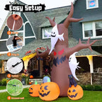 GOOSH 69461 12-Foot Halloween Dead Tree & Pumpkin & Ghost Inflatable – Brown – product detail