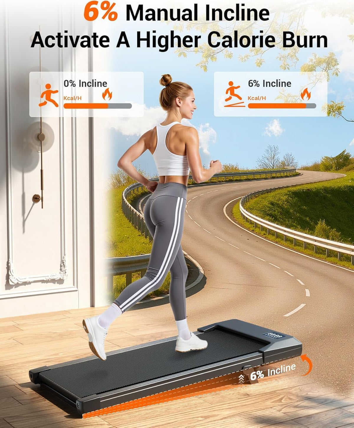 MJWW Under-Desk Walking Treadmill – Deep Black – product detail