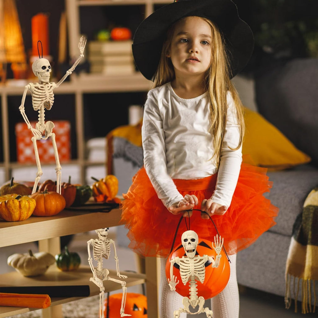 Abakuku Posable Halloween Skeleton Decorations, 16 or 36 Inch