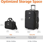Amazon Basics Softside Luggage Set, 23-Inch Suitcase & 15-Inch Tote