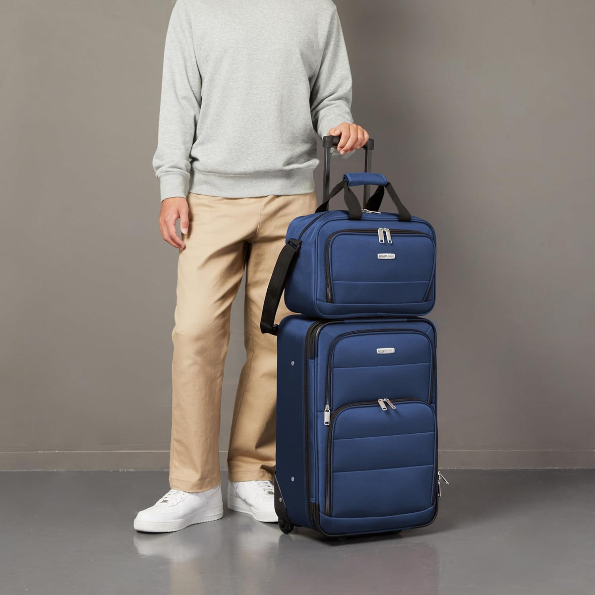 Amazon Basics Softside Luggage Set, 23-Inch Suitcase & 15-Inch Tote