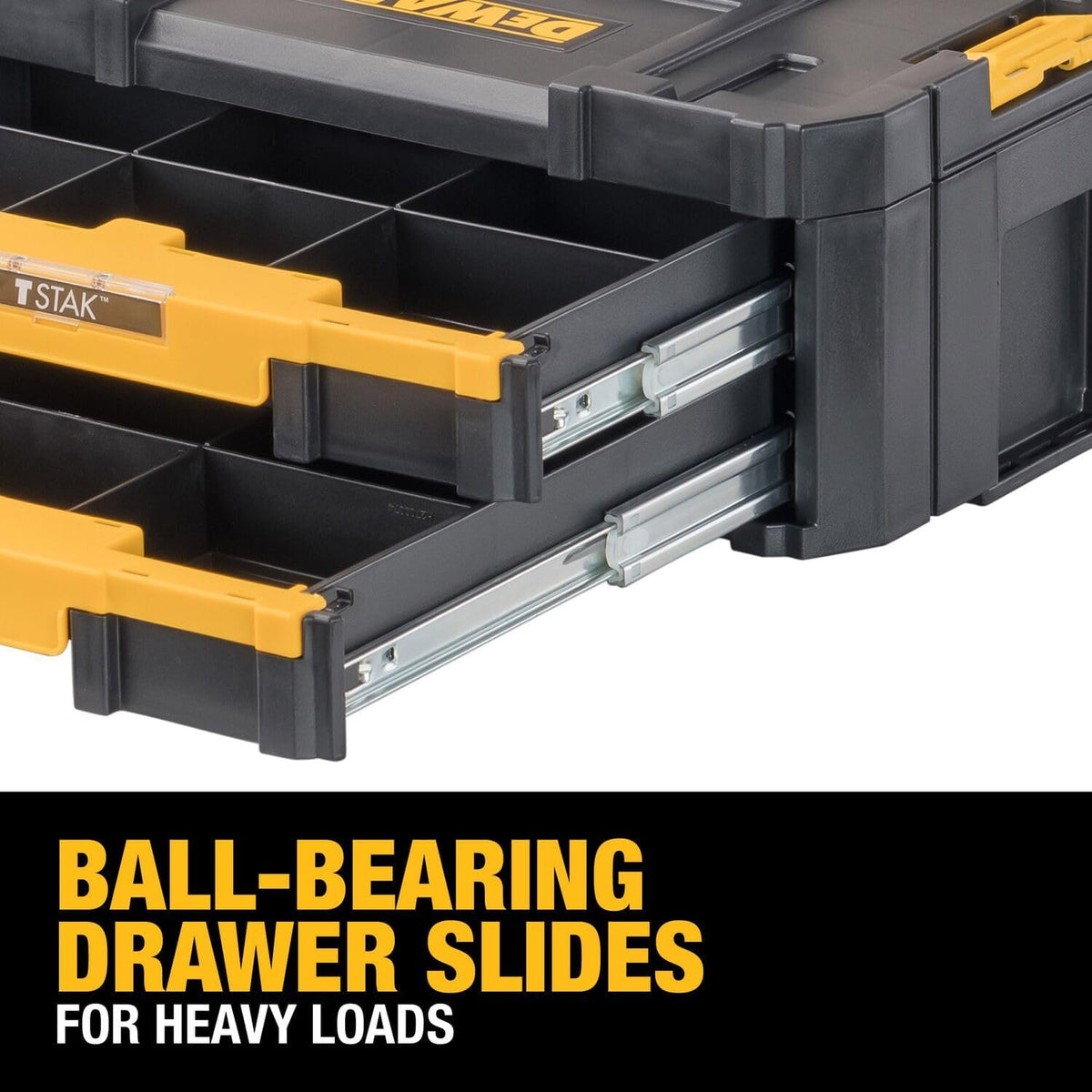 DEWALT DWST17804 TSTAK Double-Drawer Tool Organizer – 17.3 x 12.3 x 6.9 inches (Pack of 1), Black – 17.3 x 12.3 x 6.9 inches (Pack of 1) / Black – product detail