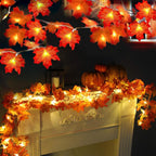 TURNMEON Lighted Maple-Leaf Garlands, 2-Pack