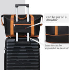Cosbarn Hardside Luggage Set – ABS 5 Piece Sets (20/24/28/DB/TB), Black – product detail