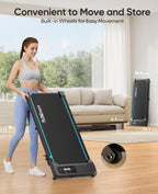 RUNIMON Under-Desk Walking Treadmill – Black/Blue – product detail