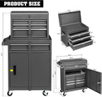 Winado 4-Drawer Rolling Tool Chest with Detachable Top – Black – Black / 55.00*32.00*68.00 cm – product detail