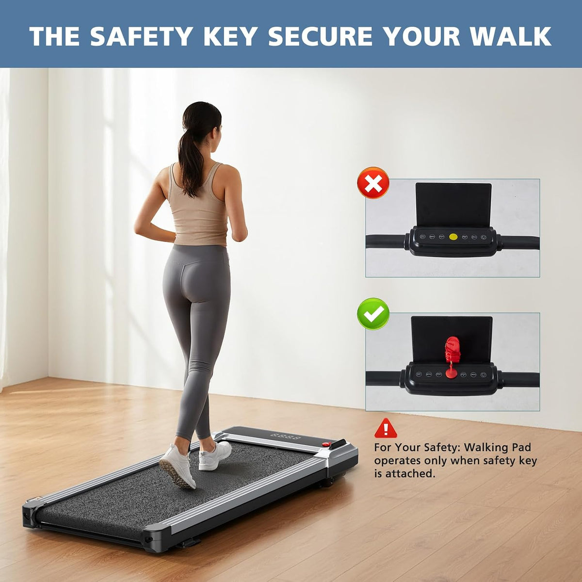 OLIXIS Under-Desk Walking Treadmill – no handle, Silver – Silver / no handle – product detail
