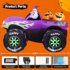 GOOSH 69469 8-Foot Halloween Monster Truck & Ghost & Pumpkin Inflatable – Purple – product detail