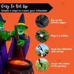 Joiedomi SL-3DLED 6-Foot Halloween Three Witches & Cauldron Inflatable – Green – product detail
