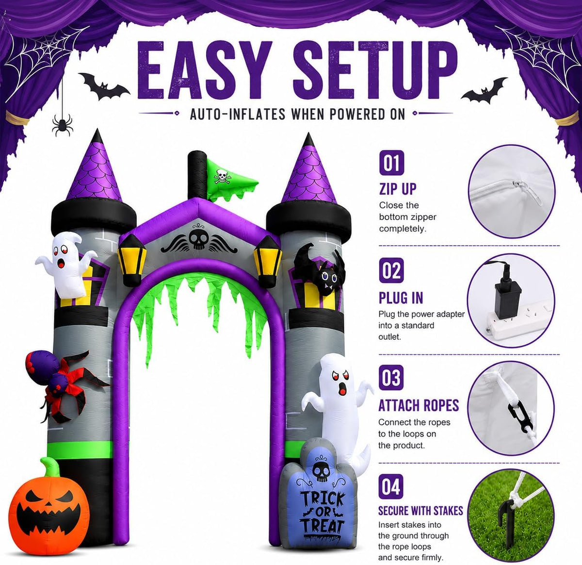 Beinhome Holiday Inflatables 12.5-Foot Halloween Inflatable – Multicolor – product detail