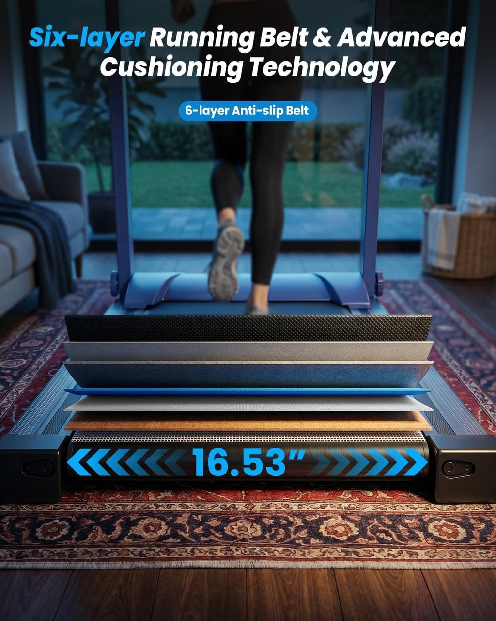 Superun Walking Treadmill – BlackBlue – product detail
