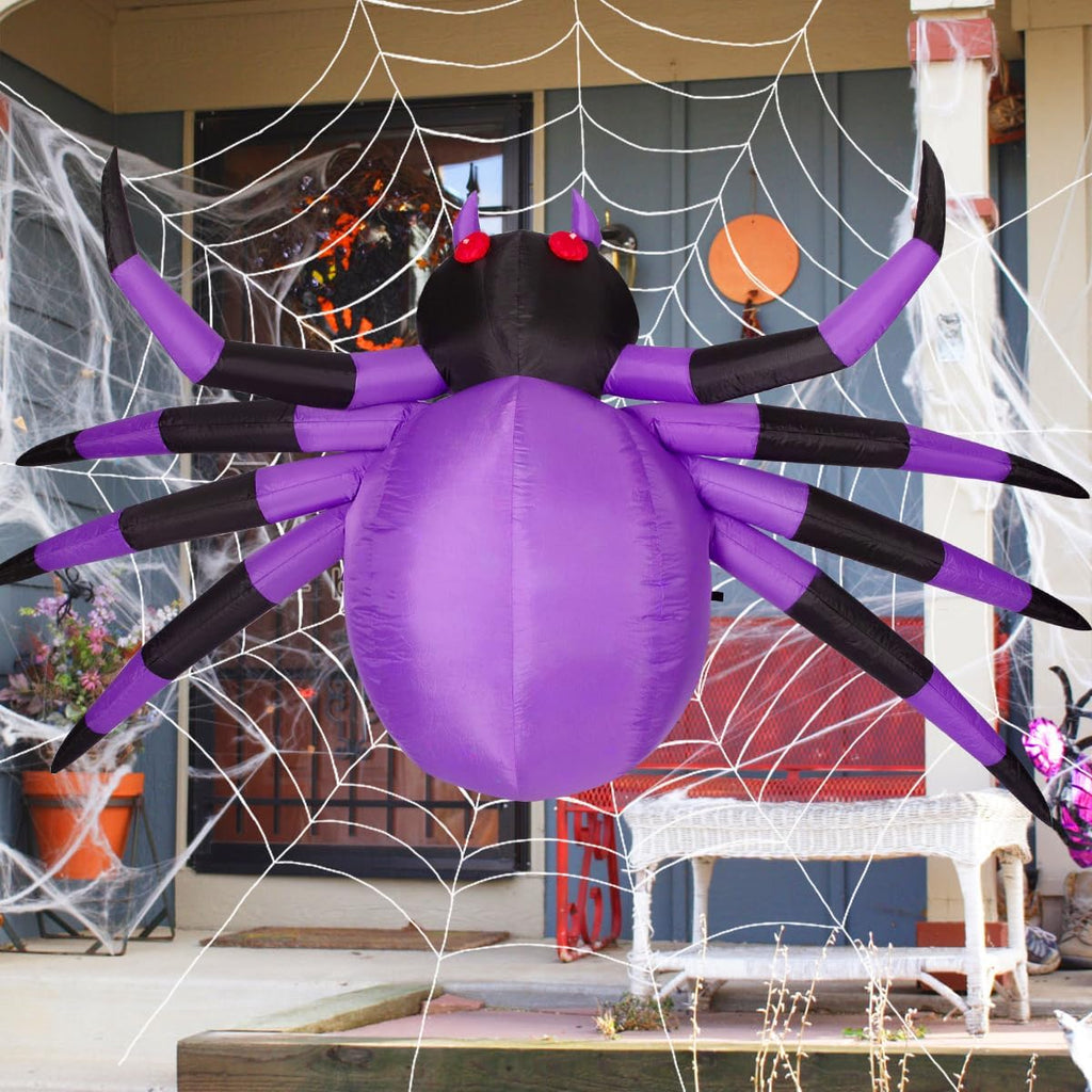COMIN 9-Foot Halloween Spider Inflatable – Purple – product detail