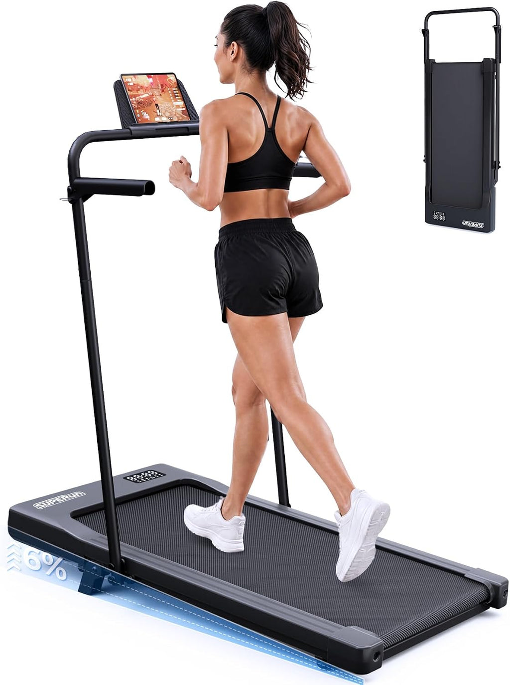 Superun BA09-F4 Walking Treadmill – True Black