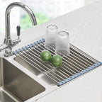 Seropy Roll-Up Sink Drying Rack, Grey, 17.5 x 11.8 in