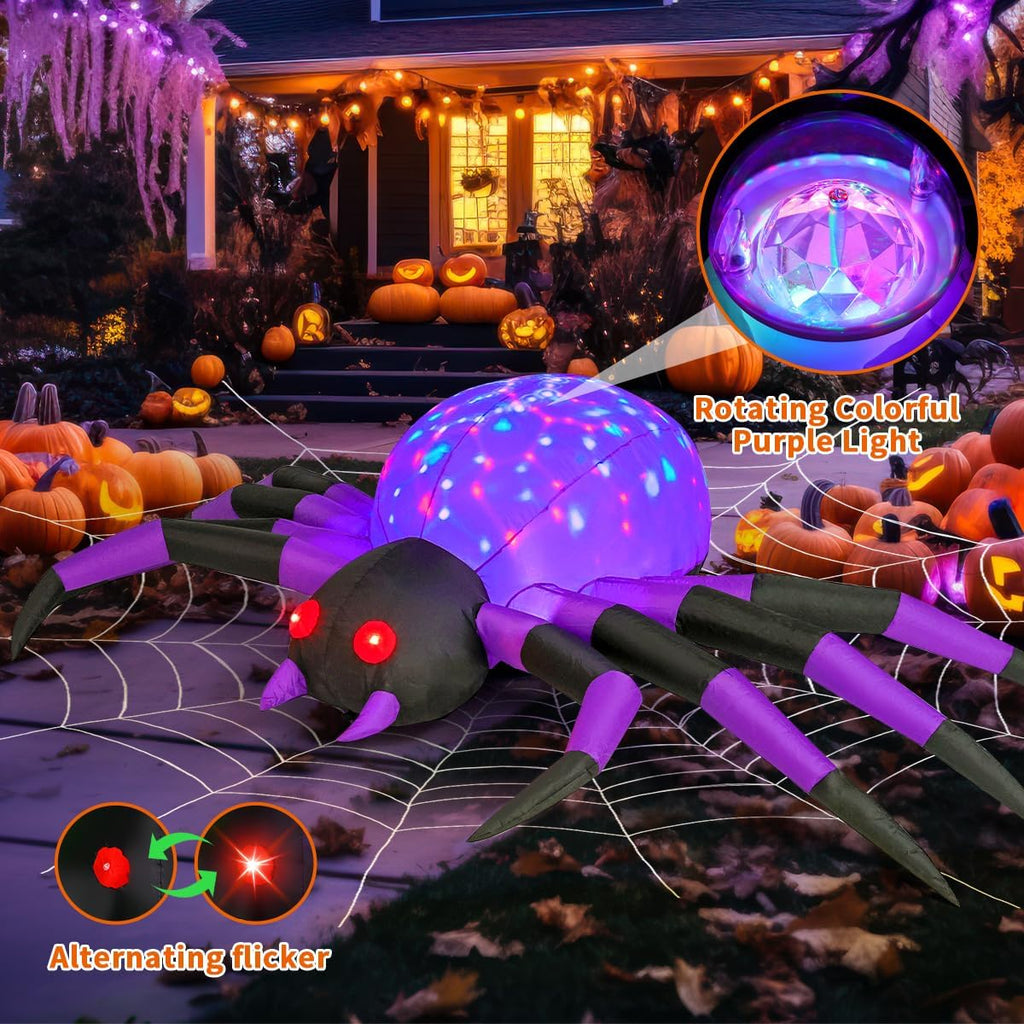 COMIN 9-Foot Halloween Spider Inflatable – Purple – product detail