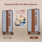 Romswi LGC-3208N2 Hardside Luggage Set – 20+24+28, Silver – Silver / 20+24+28 – product detail
