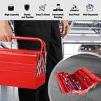 WORKPRO W082075AE 18-Inch Five-Tray Cantilever Tool Box – Red – product detail