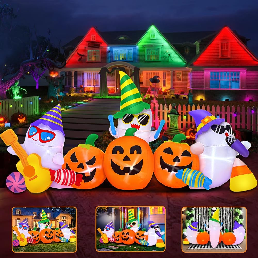 KOOY Halloween Inflatable Decorations – music pumpkin – product detail