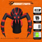 COMIN 7-Foot Halloween Striped Spider Inflatable – Red – product detail