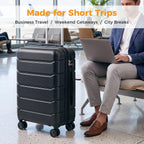 NEWBULIG NV2-2LG-24BK Hardside Suitcase – 24 Inch, Black – Black / 24 Inch – product detail