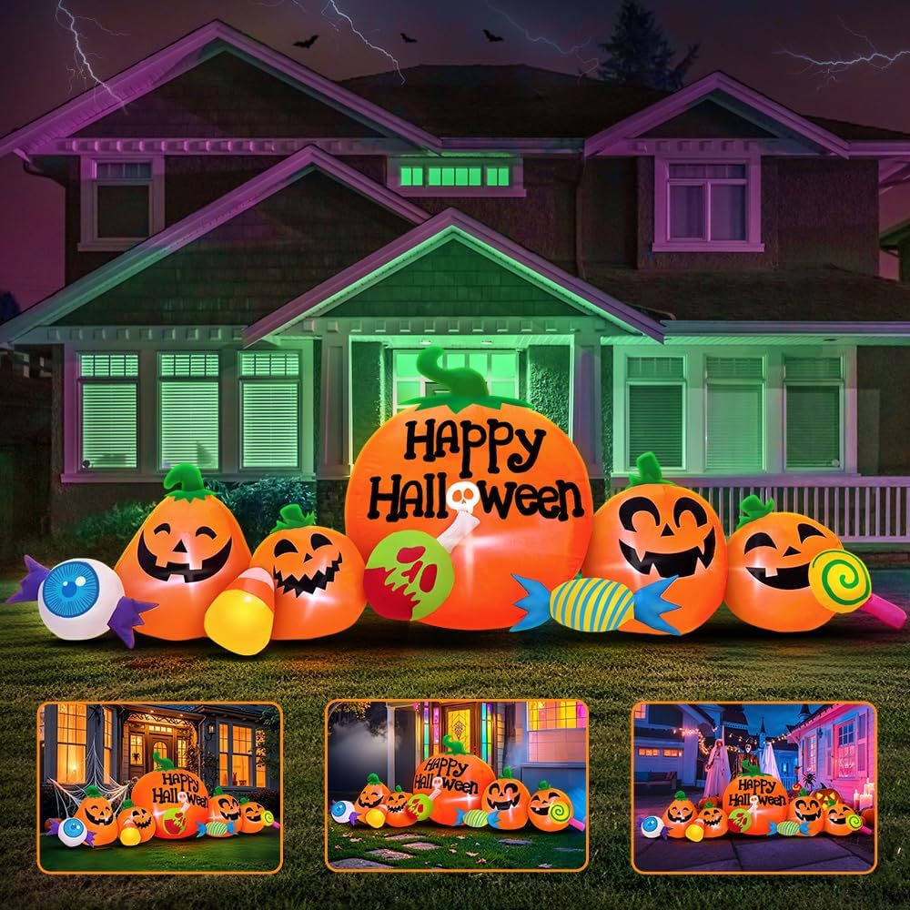 KOOY Halloween Inflatable Decorations – happy pumpkin – product detail