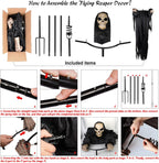 LarpGears LG-HD-04 7.8-Foot Wind-Driven Halloween Reaper Decoration – 7.8ft, Black – Black / 7.8ft – product detail