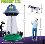 ZPISF UFO Inflatable - 001 10-Foot Halloween UFO & Cow Inflatable – 10 FT UFO Abduction – product detail