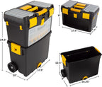 Stalwart 75-2250 Rolling Tool Box with Removable Top – Black/Yellow/Clear – product detail