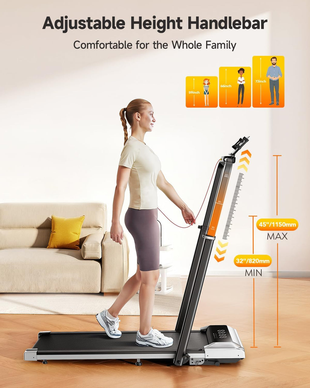 TOPUTURE Under-Desk Walking Treadmill – Black – product detail
