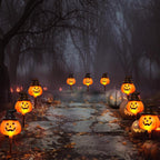 Awinking XMS049 6-Pack Solar Pumpkin Stake Lights – orange – product detail