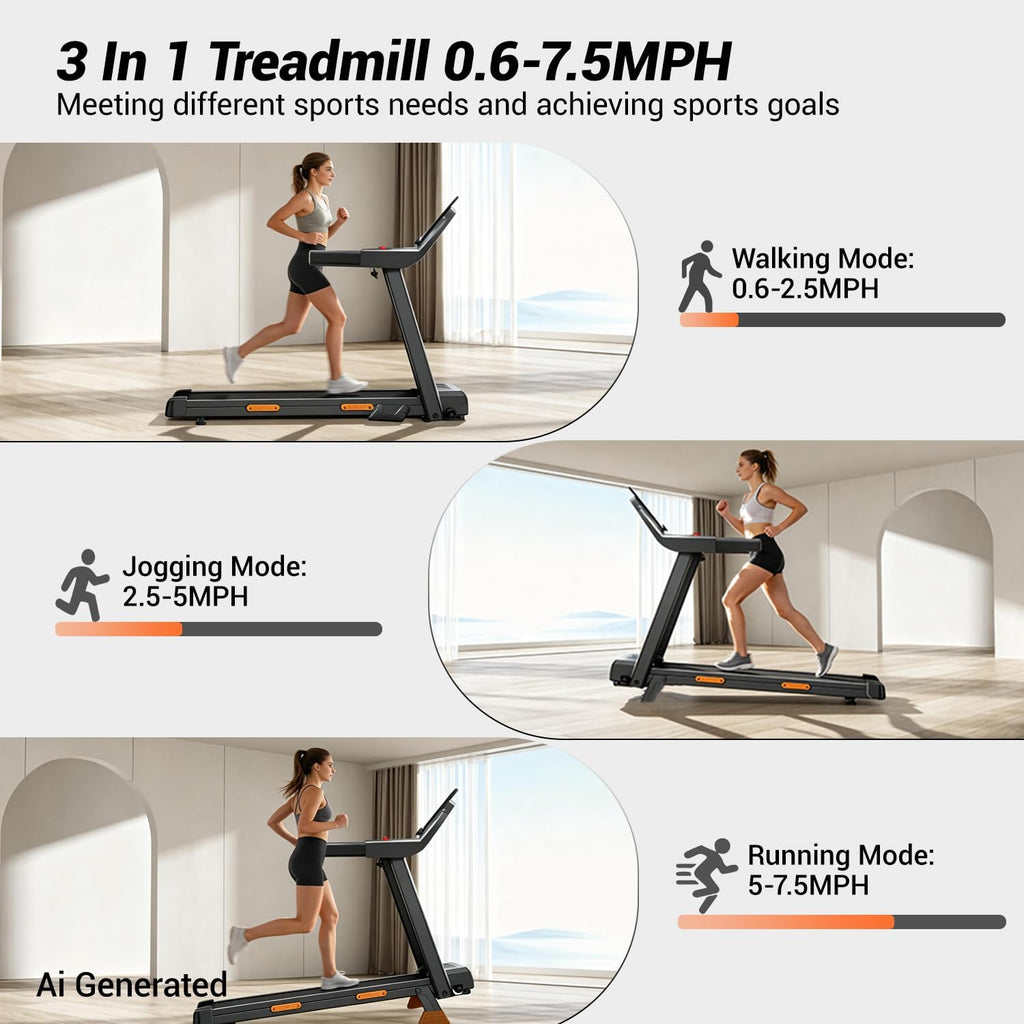 LONTEK SF20 Walking Treadmill – Deep Black – product detail