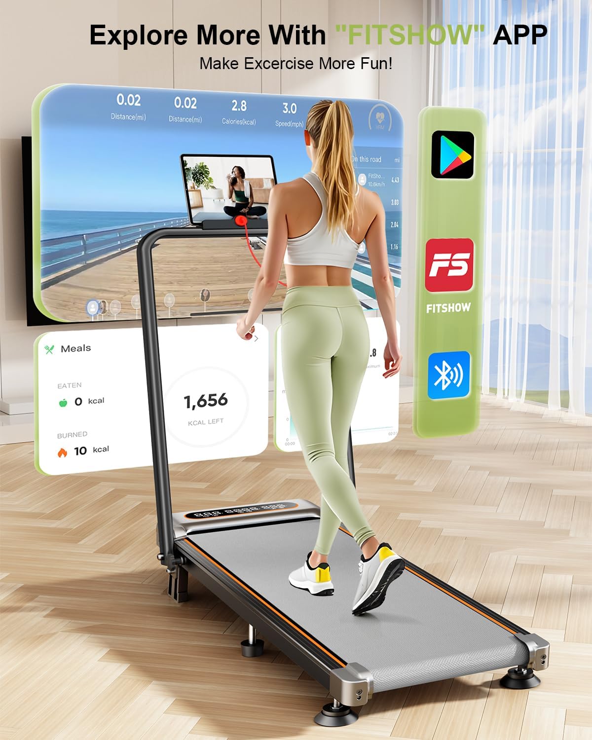 Trisomy SD-380F Under-Desk Walking Treadmill – Silver – product detail
