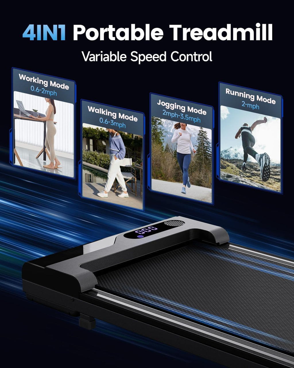 Vhorilix XM-A1 Under-Desk Walking Treadmill – Black – product detail