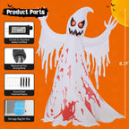 GOOSH 69589 8.2-Foot Halloween Ghost Inflatable – White and Red – product detail