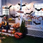 YUJUN 12-Piece Hanging Halloween Bat Set – Black – product detail