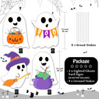 ponlodos Pon-YS-Ghost-2 4-Pack Lighted Halloween Ghost Yard Signs – White – product detail