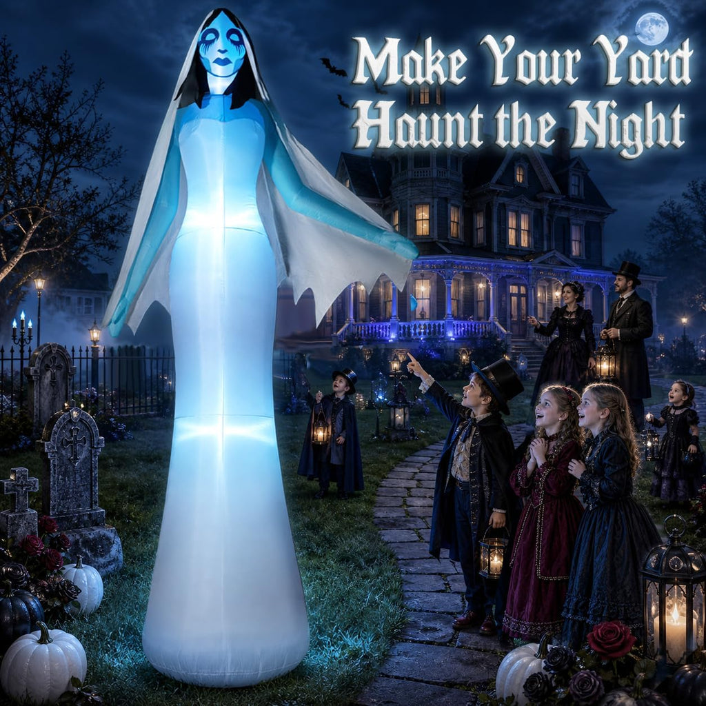 zukakii QM-WS-025 12-Foot Halloween Ghost Bride Inflatable – blue – product detail