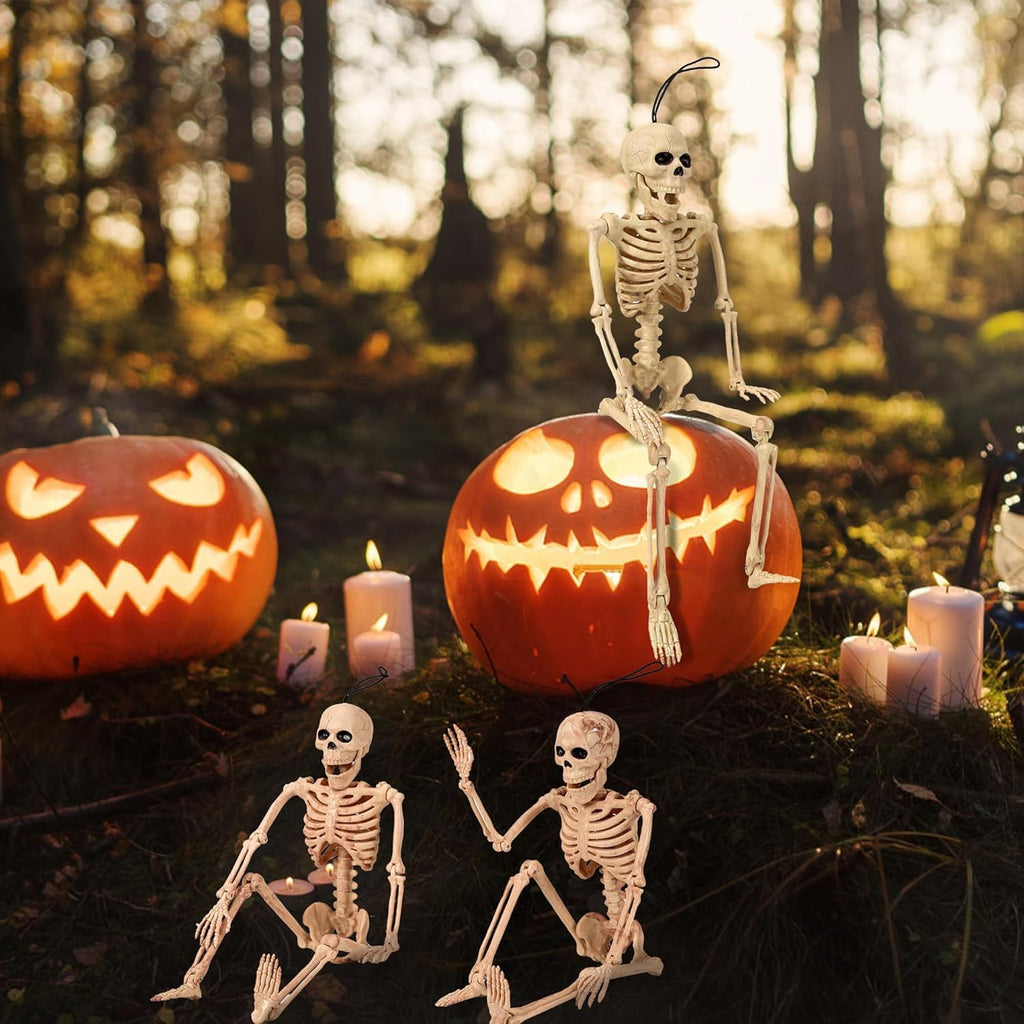 Abakuku Posable Halloween Skeleton Decorations, 16 or 36 Inch