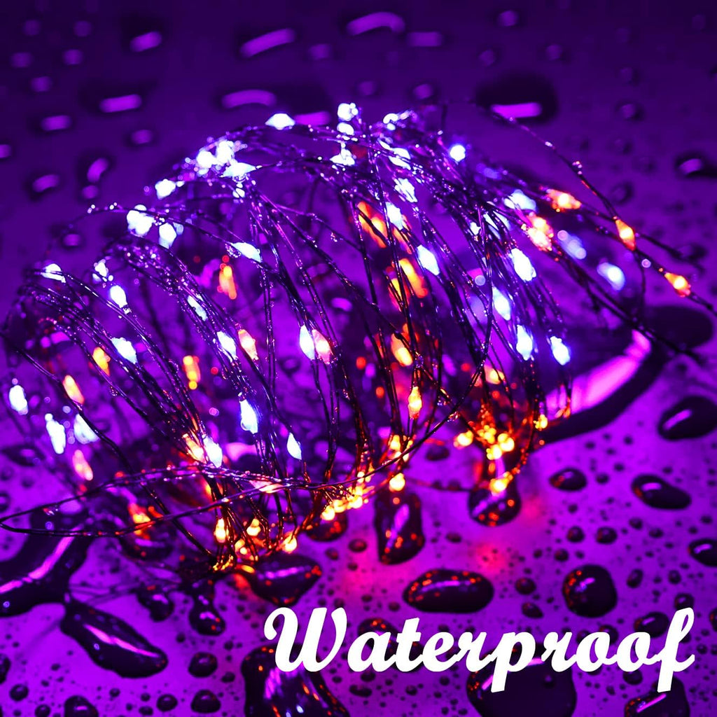 Lomotech 2-Pack 66-Foot 200-LED Solar Halloween String Lights – Orange&Purple – product detail