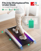 UREVO URTM051 Under-Desk Walking Treadmill – Silver – product detail