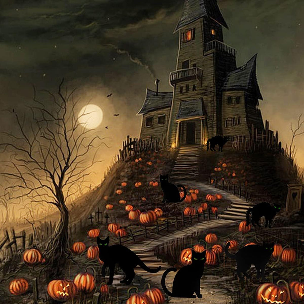 Anditoy W-CP6 6-Piece Black Cat Halloween Yard Sign Set – 13.4 inches x 15.7 inches, black – black / 13.4 inches x 15.7 inches – product detail