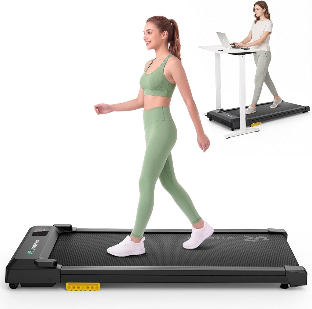 UREVO URTM025 Under-Desk Walking Treadmill – Black