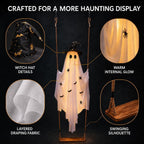 CRILARY Hlwn-ghost-01 5.9-Foot Lighted Halloween Swinging Ghost – white – product detail