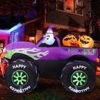 GOOSH 69469 8-Foot Halloween Monster Truck & Ghost & Pumpkin Inflatable – Purple – product detail