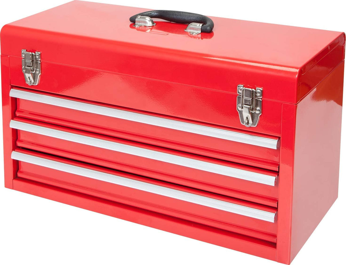BIG RED 20.5-Inch 3-Drawer Steel Tool Box – Black/Red or Red