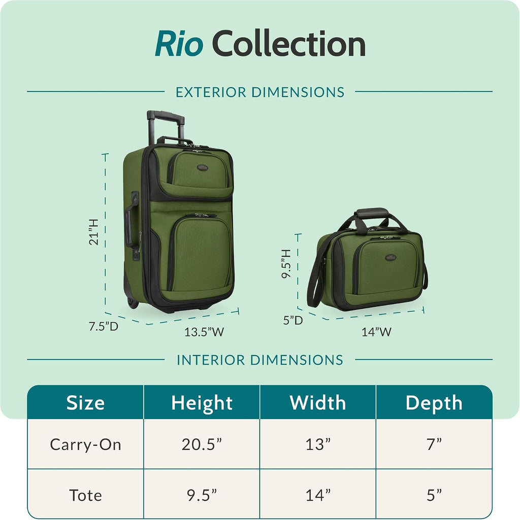 U.S. Traveler US5600O Softside Luggage Set – 21"/14", Orange – Orange / 21"/14" – product detail