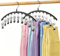 Volnamal Ten-Clip Pants Hangers, Black, 2-Pack