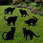 Anditoy W-CP6 6-Piece Black Cat Halloween Yard Sign Set – 13.4 inches x 15.7 inches, black